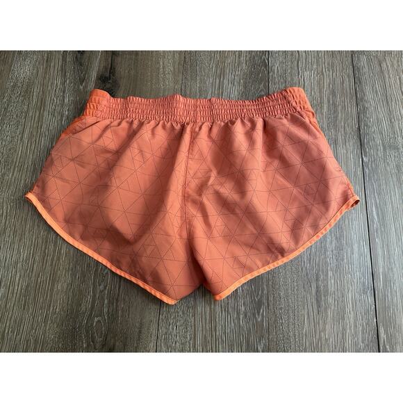 Nike Women’s Orange Running Shorts Size Small Silver Logo Brief Liner EUC - Picture 4 of 4